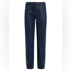 Hudson Navy Faux Leather Jogger Pants